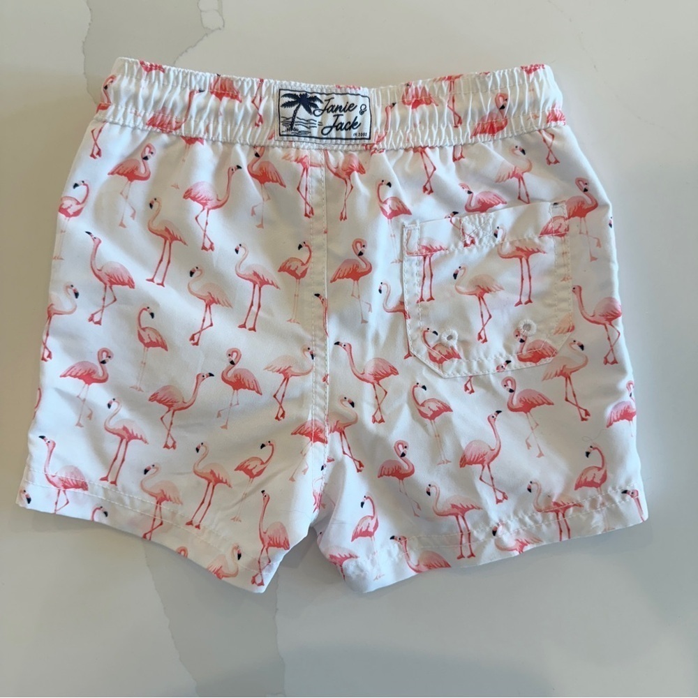 Janie and Jack Kids Flamingo Swim Trunks Size 12-18 Months Summer Vacation - Picture 7 of 9